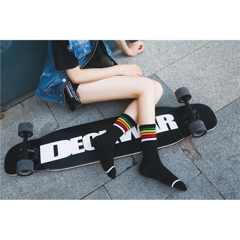 🔥24h出貨🔥 條紋襪 女中筒襪 中筒襪 棉襪 女長襪 女襪 襪子 素色襪 素襪 運動襪 潮流 學生襪 文青-細節圖7