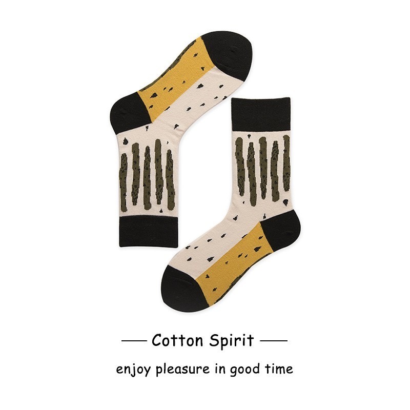 🔥台灣現貨🔥條紋襪 情侶襪 男女中筒襪 棉襪 恐龍 愛心 長襪 西裝襪 潮流 男襪 女襪 文青 女襪 學生襪-細節圖4