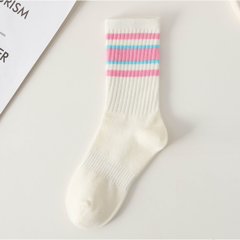 🔥24h出貨🔥女中筒襪 經典條紋襪 女長襪 女襪 女素色襪 學生襪 潮流女襪 時尚百搭 女棉襪 女白襪 女條紋-細節圖8