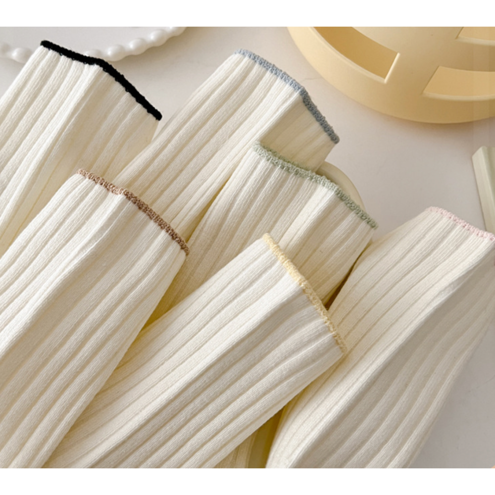 🔥24h出貨🔥 女中筒襪 堆堆襪 純色女襪 女長襪 素色襪 襪子女 襪 棉襪  拼色襪 學生襪 文青風 小紅書爆款-細節圖8