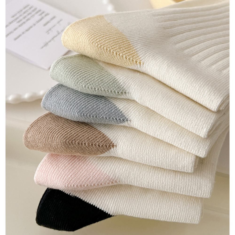 🔥24h出貨🔥 女中筒襪 堆堆襪 純色女襪 女長襪 素色襪 襪子女 襪 棉襪  拼色襪 學生襪 文青風 小紅書爆款-細節圖9