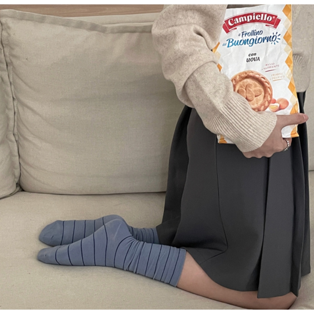 🔥24h出貨🔥 女條紋襪 女中筒襪 女堆堆襪 女長襪  簡約條紋 百搭襪 文青風 女襪 棉襪 學生襪 襪子女-細節圖6