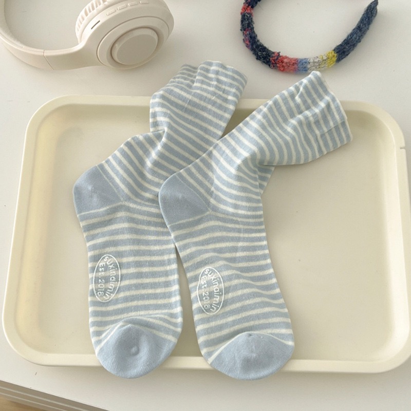 現貨 條紋堆堆襪 女中筒襪 日系襪 多巴胺色襪 素色襪 學生襪 小紅書爆款-規格圖11