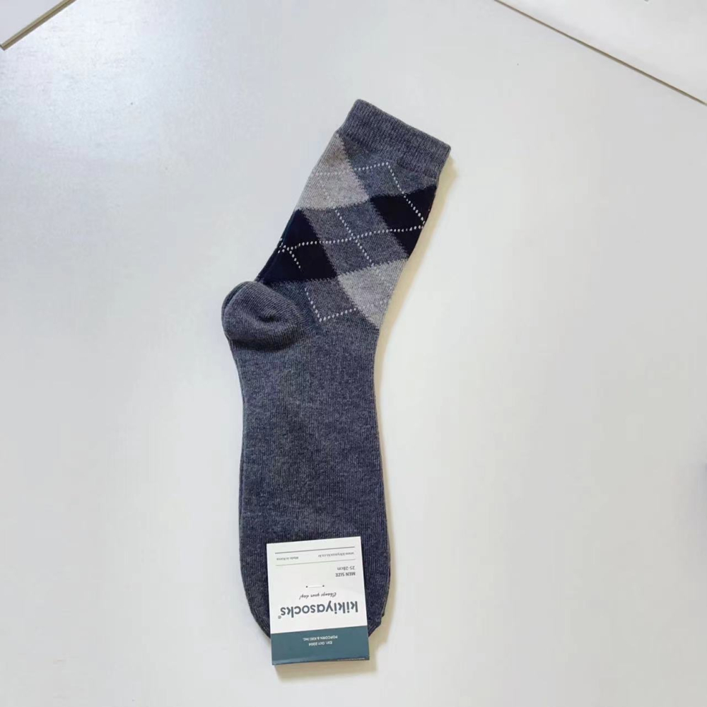 現貨 韓國男士襪 kikiyasocks 商務襪 英倫風 撞色 菱格紋 紳士襪 西裝襪 正裝襪 中筒襪 男襪 襪-細節圖8