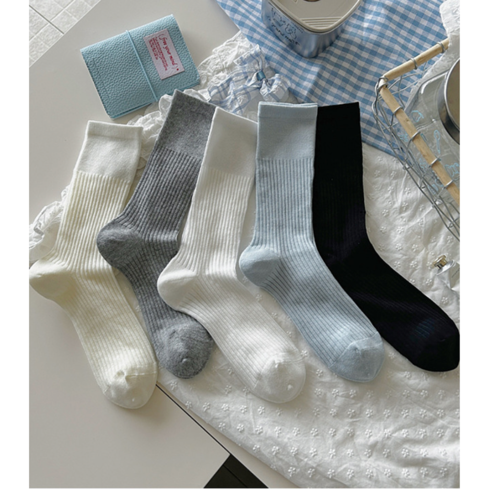 🔥24h出貨🔥 日系甜美 女中筒襪 夏季薄款 堆堆襪 棉襪 素色襪 透氣舒適 百搭神器 女中筒襪 女襪 長襪 襪子-細節圖6