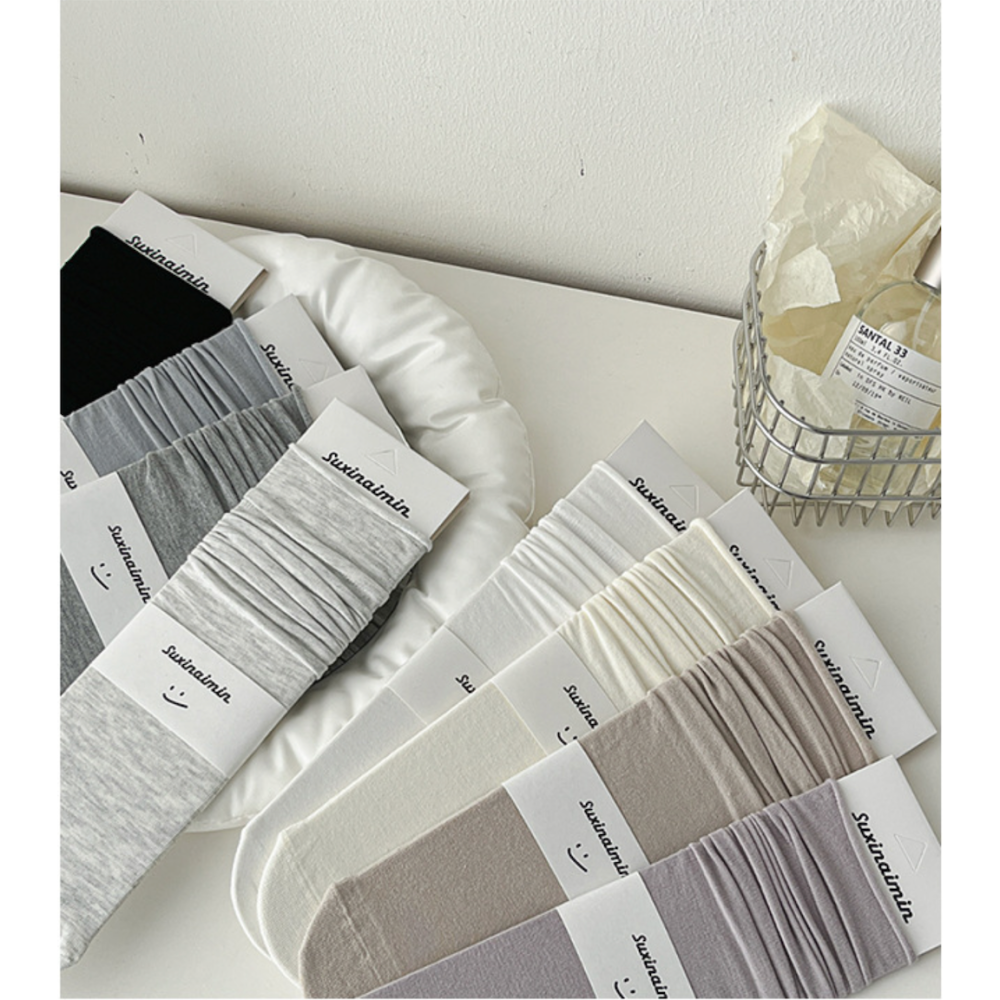 現貨 女堆堆襪 日系襪 女中筒襪 舒適好穿 不勒腳 素色棉襪 長襪 泡泡襪 百搭神器 女襪 襪子 學生襪-細節圖6