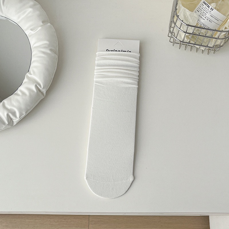 現貨 女堆堆襪 日系襪 女中筒襪 舒適好穿 不勒腳 素色棉襪 長襪 泡泡襪 百搭神器 女襪 襪子 學生襪-規格圖10