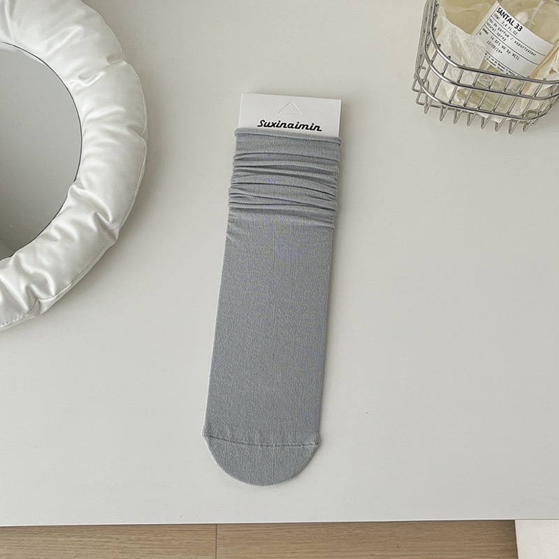 現貨 女堆堆襪 日系襪 女中筒襪 舒適好穿 不勒腳 素色棉襪 長襪 泡泡襪 百搭神器 女襪 襪子 學生襪-規格圖10
