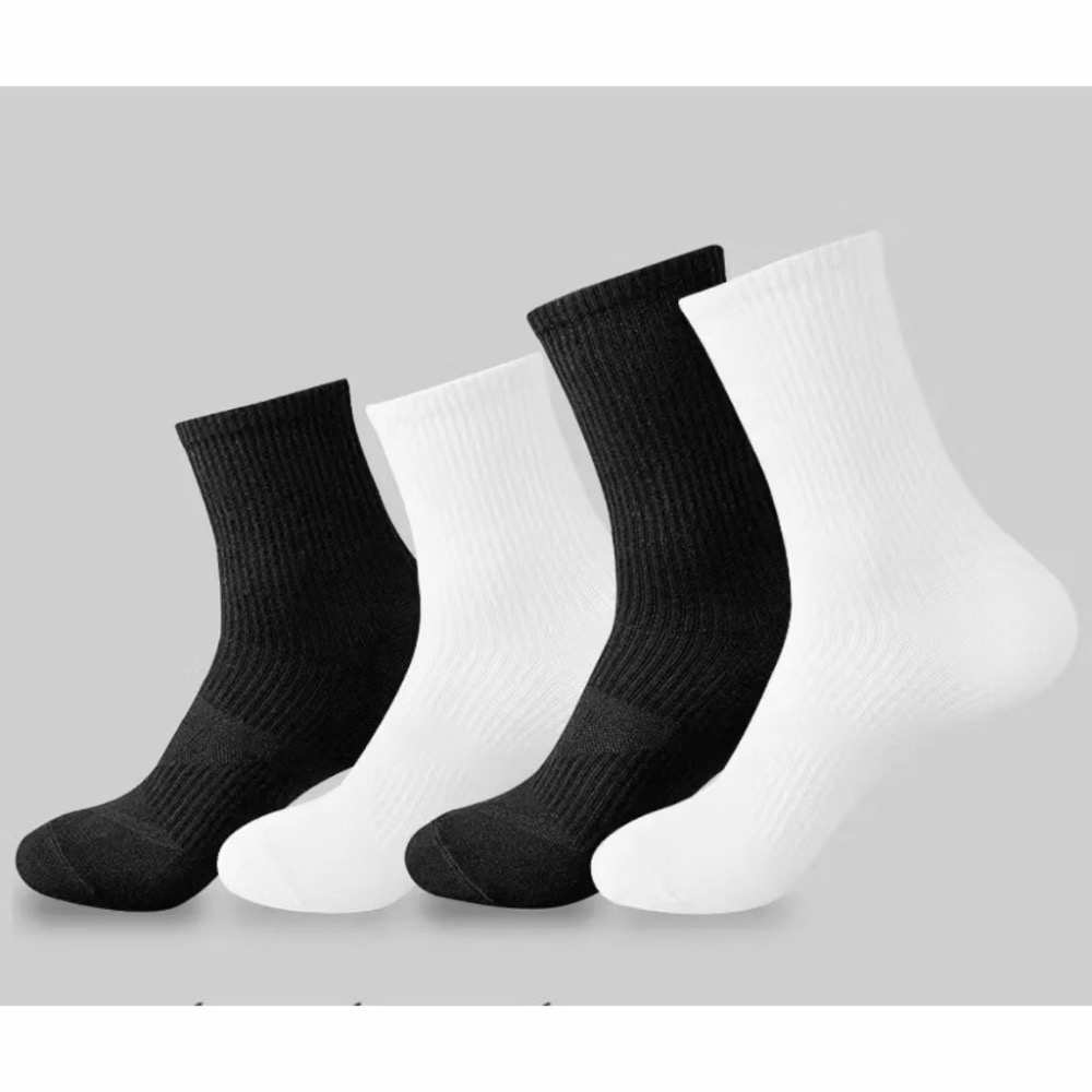 🔥24h出貨🔥 中筒襪 毛巾底 男女襪 襪子 素色襪 白襪 黑襪 舒適好穿 情侶襪 學生襪 透氣襪 運動襪 襪子男-細節圖2