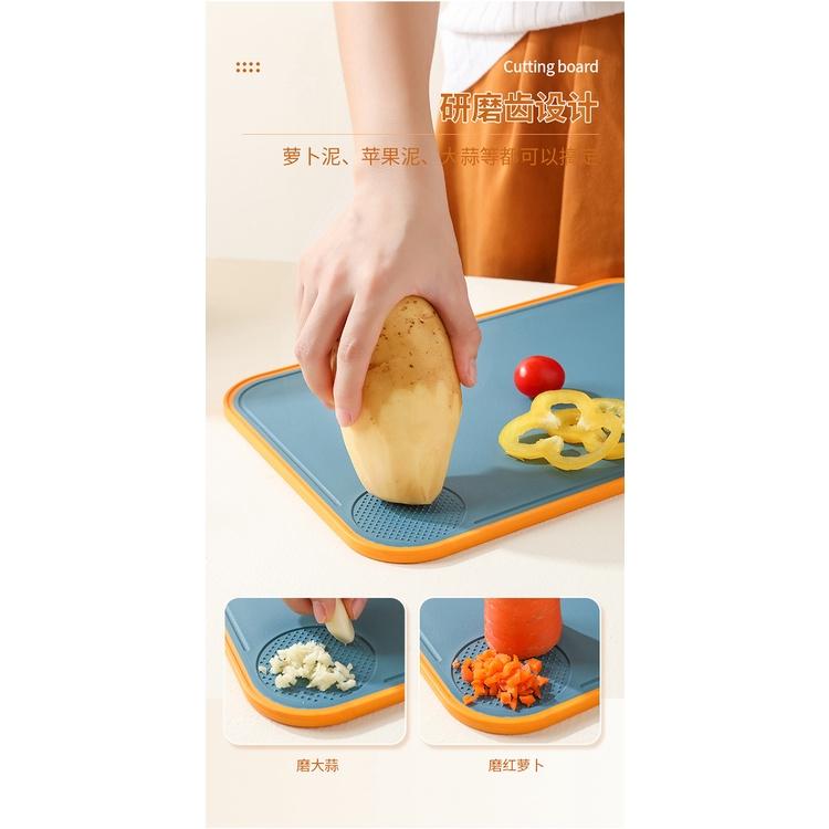 雙面砧板 抗菌防黴 食品及PP 止滑小麥砧板 雙面正反 手把設計 防液 防滑 耐切-細節圖3