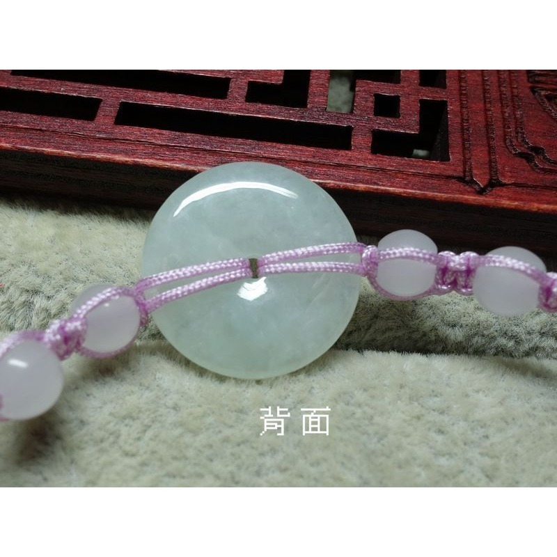 天然緬甸玉A貨/糯種，平安扣玉手鍊~出清不議價250元~(61Z142-3)~清貨~孫裴筠-細節圖2