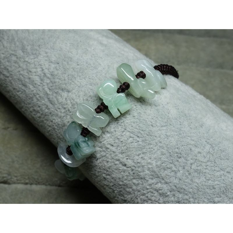 天然緬甸玉A貨/多色，十二生肖玉手繩鍊~出清不議價999元~附証~(81Z1071-3)~清貨~孫裴筠-細節圖6