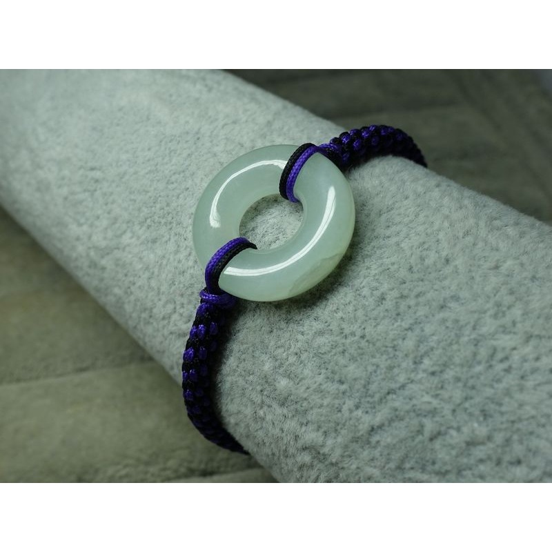 清貨不議價295元~天然緬甸玉A貨/糯種/細糯，甜甜圈玉手繩鍊~(61Z246-6)~孫裴筠-細節圖4