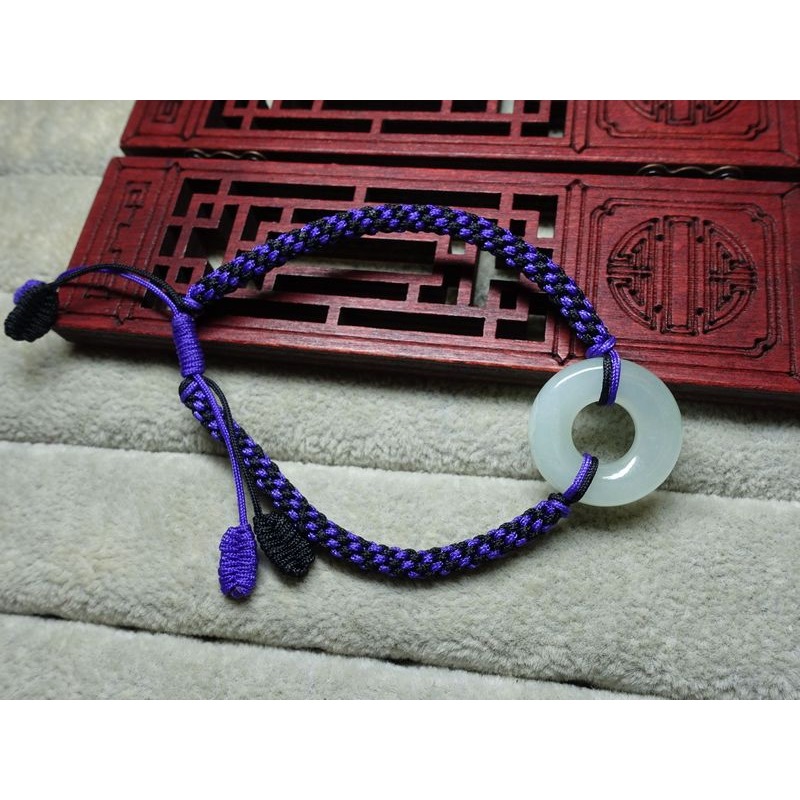 清貨不議價295元~天然緬甸玉A貨/糯種/細糯，甜甜圈玉手繩鍊~(61Z246-6)~孫裴筠-細節圖5