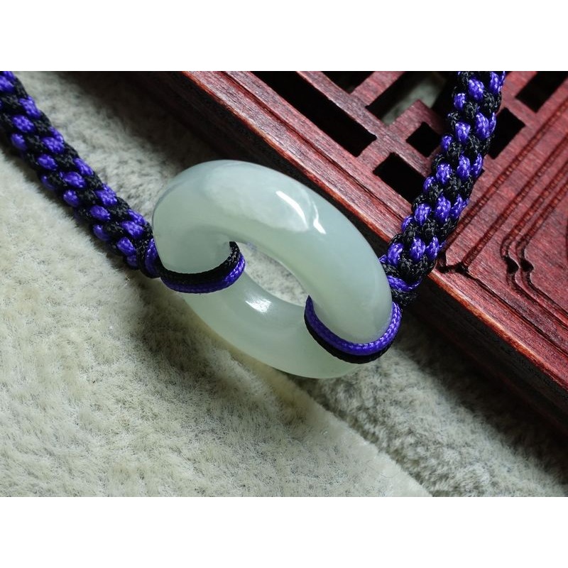 清貨不議價295元~天然緬甸玉A貨/糯種/細糯，甜甜圈玉手繩鍊~(61Z246-6)~孫裴筠-細節圖6