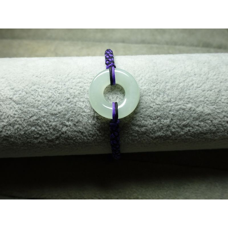 清貨不議價295元~天然緬甸玉A貨/糯種/細糯，甜甜圈玉手繩鍊~(61Z246-6)~孫裴筠-細節圖7