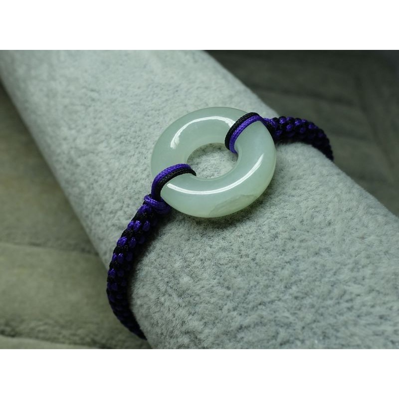 清貨不議價295元~天然緬甸玉A貨/糯種/細糯，甜甜圈玉手繩鍊~(61Z246-6)~孫裴筠-細節圖8