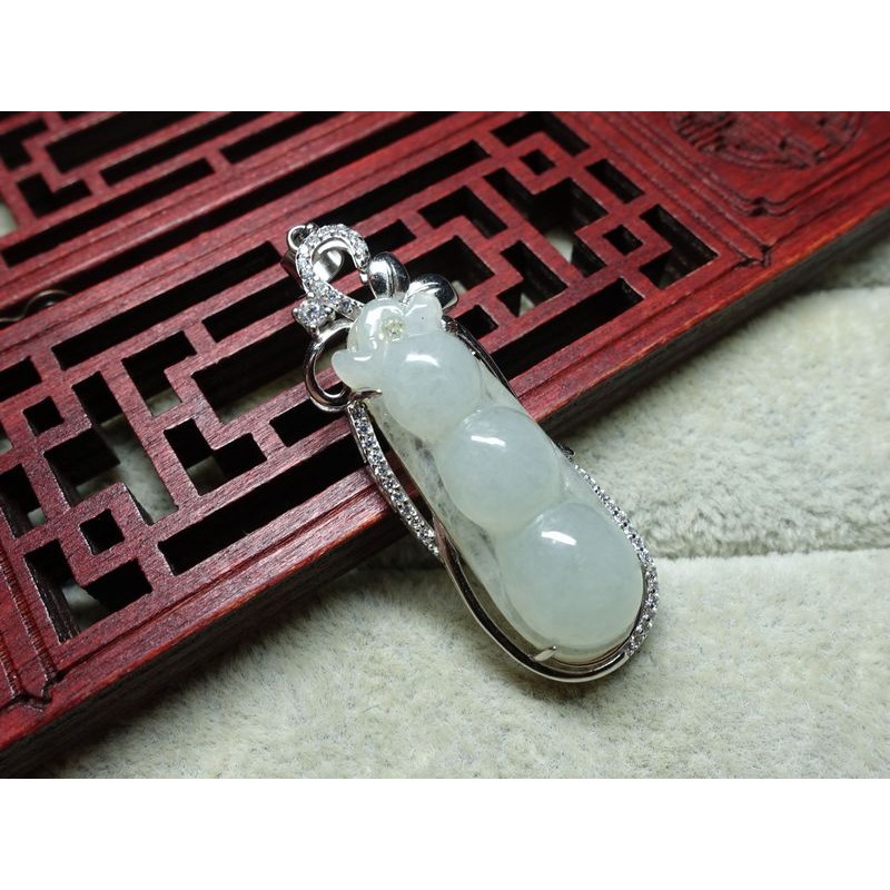 天然緬甸玉A貨/冰糯，S925銀/福豆玉墜~出清不議價1380元~附証附鍊~(89Z1631-5)~清貨~孫裴筠-細節圖6