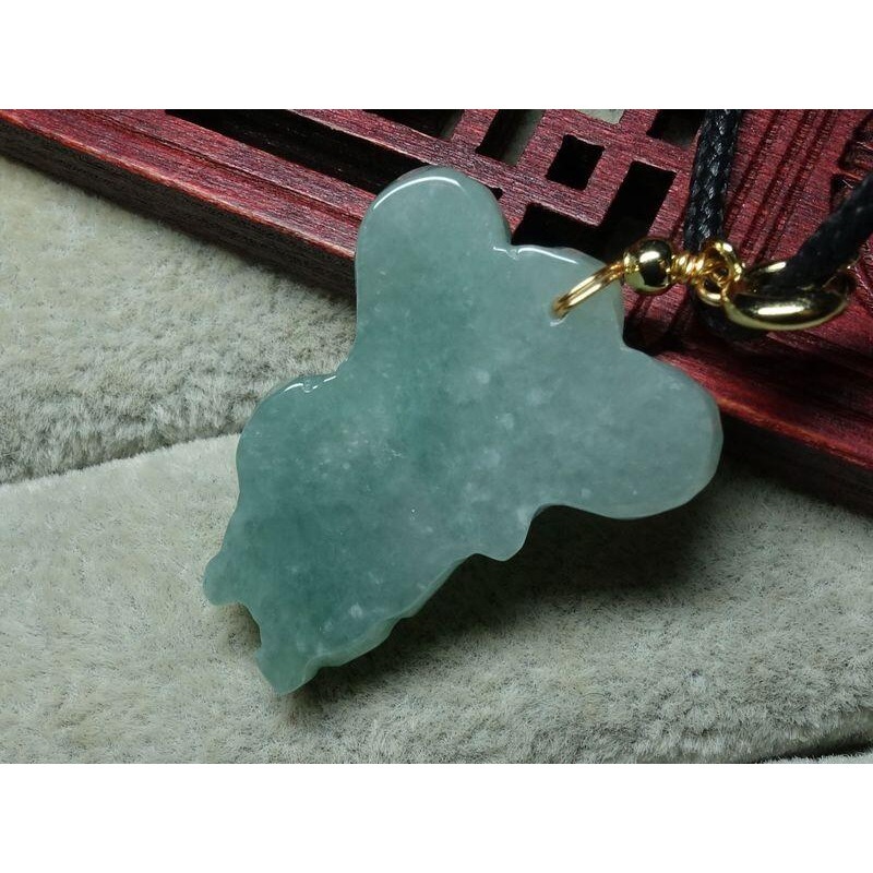 清貨不議價888元~天然緬甸玉A貨/微綠，Q版老鼠玉墜~附証附墜頭附皮繩~(61Z581)~孫裴筠-細節圖4