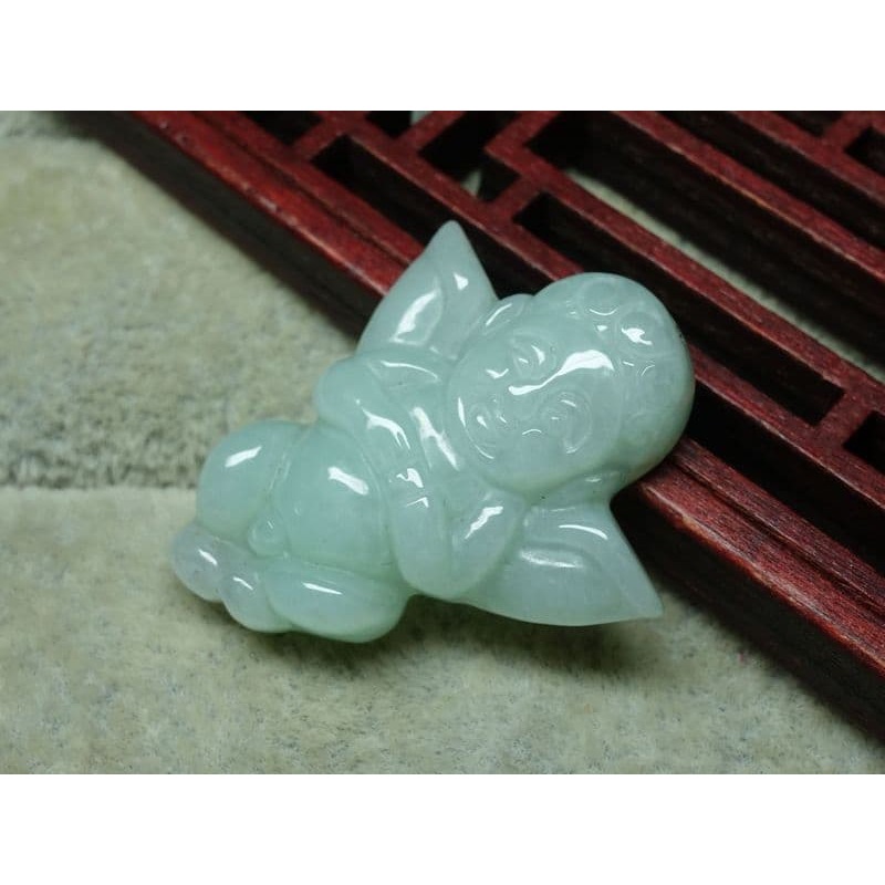 天然緬甸玉A貨/微綠，小天使玉墜~出清不議價888元~附墜頭~(36Z0403-3)~清貨~孫裴筠-細節圖6