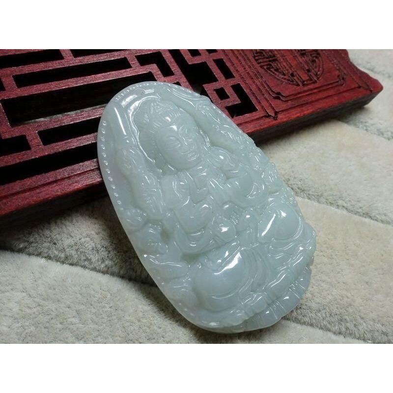 天然緬甸玉A貨/糯種，生肖鼠守護神，千手觀音玉墜~出清不議價799元~附証附繩鍊~(21Z998-3)~清貨~孫裴筠-細節圖6