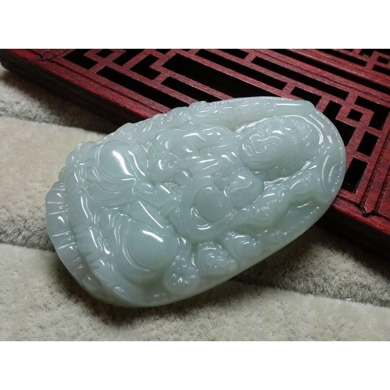 天然緬甸玉A貨/糯種，生肖鼠守護神，千手觀音玉墜~出清不議價799元~附証附繩鍊~(21Z998-3)~清貨~孫裴筠-細節圖7