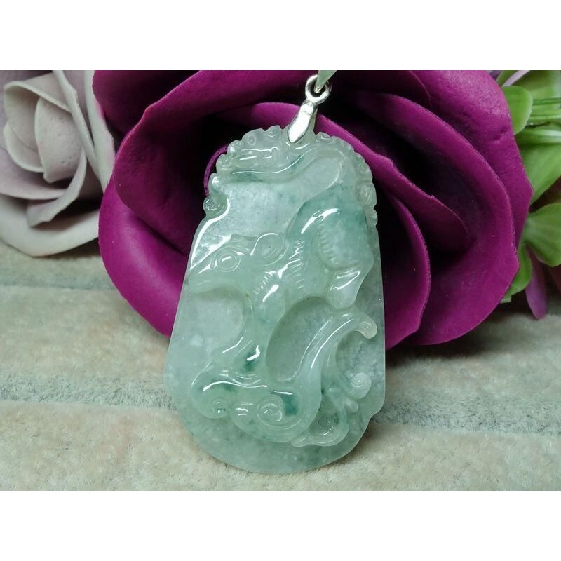 天然緬甸玉A貨/飄綠，鼠生肖玉墜~出清不議價999元~附墜頭附皮繩~(78Z191)~清貨~孫裴筠-細節圖5