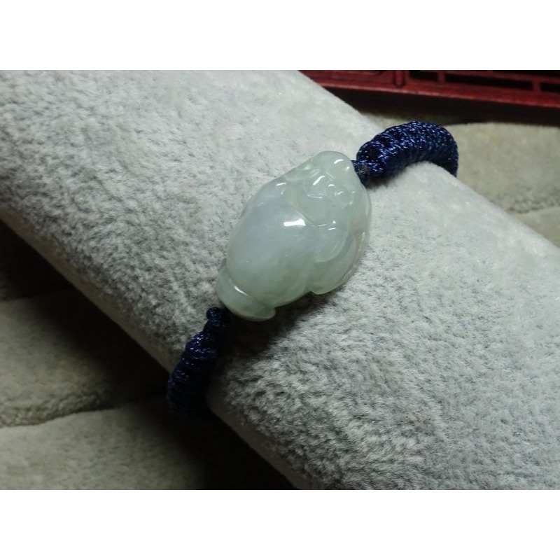 清貨不議價499元~天然緬甸玉A貨/糯種，三腳蟾蜍玉手鍊~附証~(53Z421-2)~孫裴筠-細節圖8