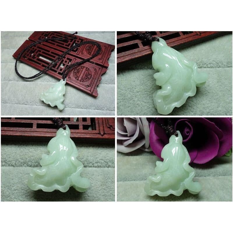 清貨不議價399元~天然緬甸玉A貨/淡綠，白菜玉墜~附繩鍊~(32Z366)~孫裴筠-細節圖9