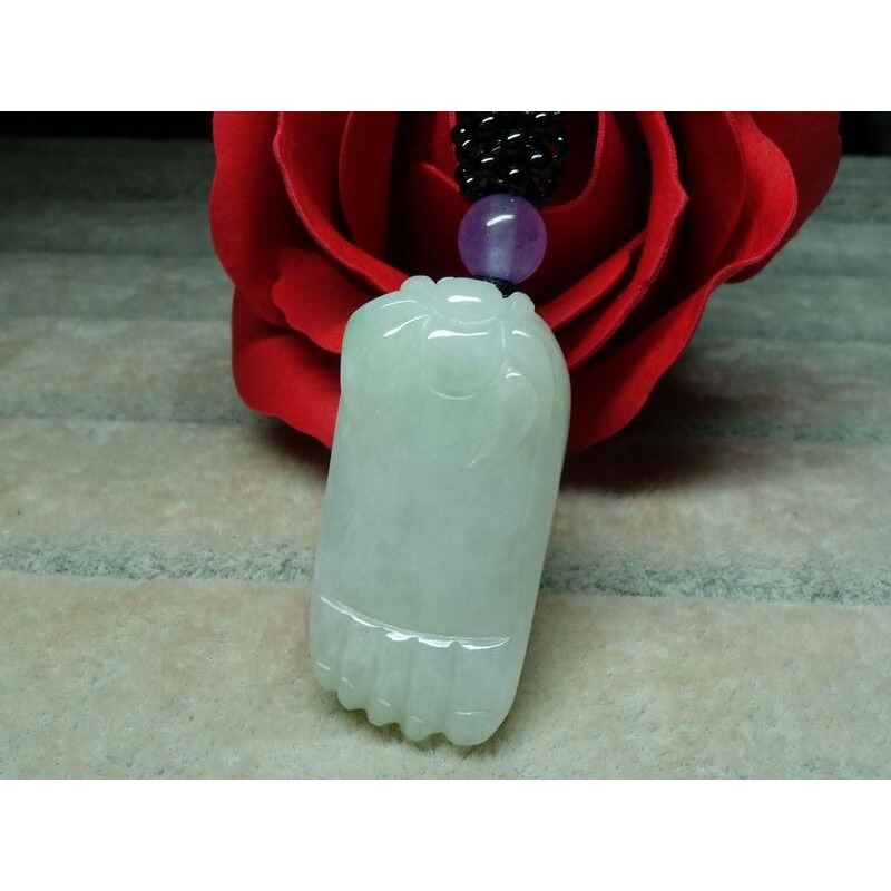 清貨不議價900元~天然緬甸玉A貨/糯種，蜘蛛/腳ㄚ子玉墜~附證附繩鍊~(32Z455)~孫裴筠-細節圖4