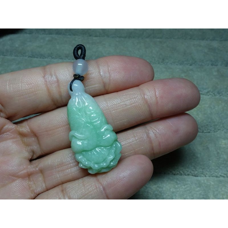 清貨不議價1099元~天然緬甸玉A貨/微綠，白菜玉墜~附證~(35Z678)~孫裴筠-細節圖7