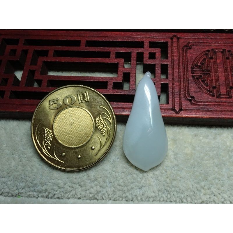 清貨不議價500元~天然緬甸玉A貨/糯種/細糯，福瓜玉墜~附證附繩鍊~(73Z562)~孫裴筠-細節圖4