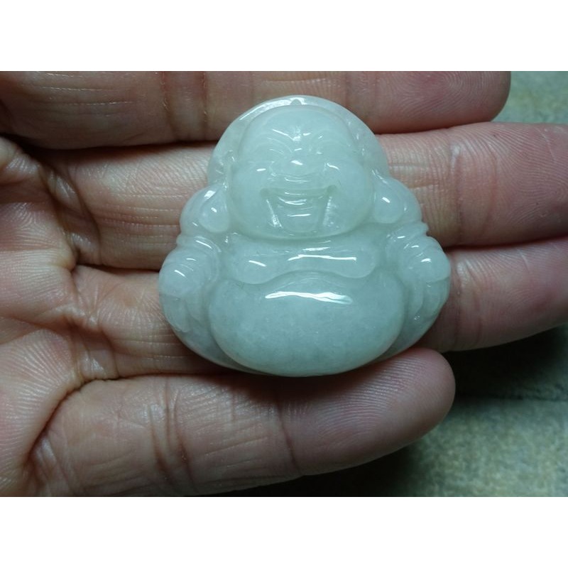 清貨不議價1380元~天然緬甸玉A貨/糯種，彌勒佛玉墜~附證附繩鍊~(69Z1522)~孫裴筠-細節圖5