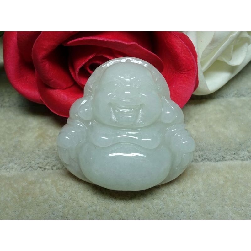 清貨不議價1380元~天然緬甸玉A貨/糯種，彌勒佛玉墜~附證附繩鍊~(69Z1522)~孫裴筠-細節圖8