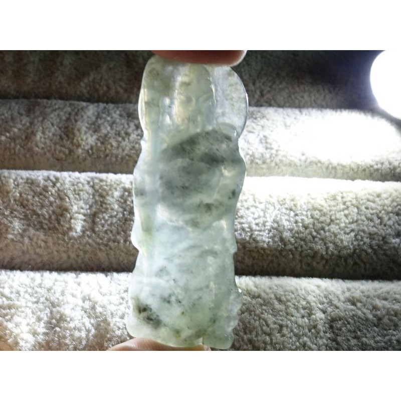 清貨不議價999元~天然緬甸玉A貨/烏雞綠，關公玉墜~附證附繩鍊~(95Z803-1)~孫裴筠-細節圖5