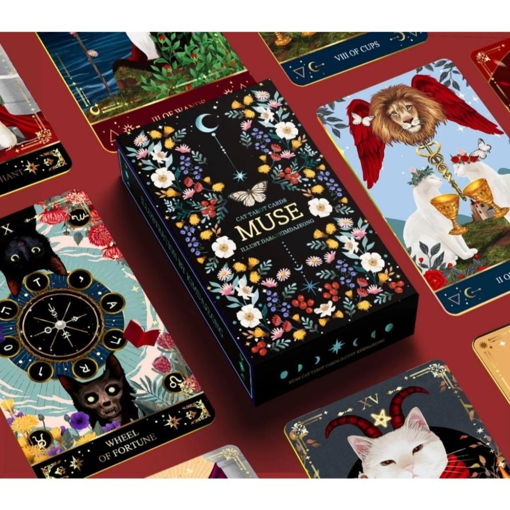 免運 ❤️莉莉塔羅占卜❤️限量 2025年 Muse Cat Tarot 繆斯貓 標準版 塔羅牌卡 偉特 卡牌-細節圖2