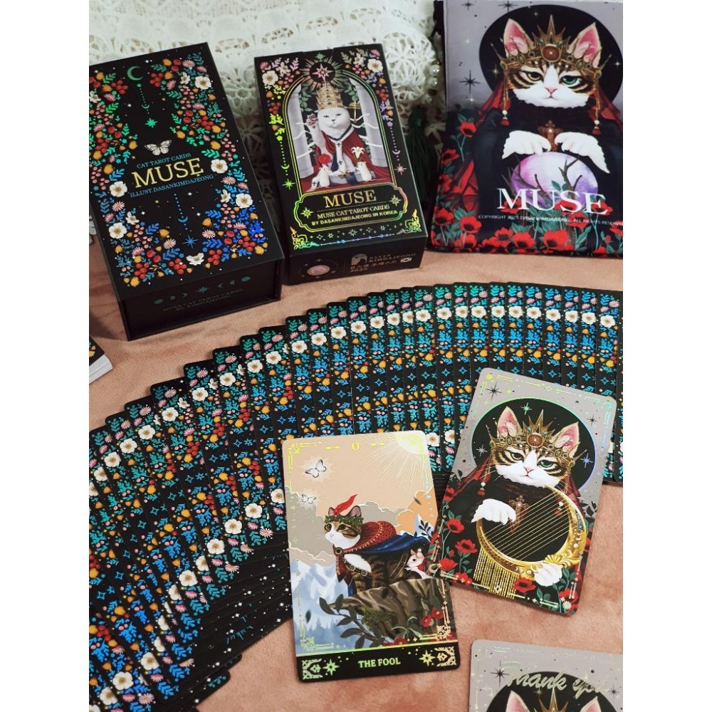 免運 ❤️莉莉塔羅占卜❤️限量 2025年 Muse Cat Tarot 繆斯貓 標準版 塔羅牌卡 偉特 卡牌-細節圖4
