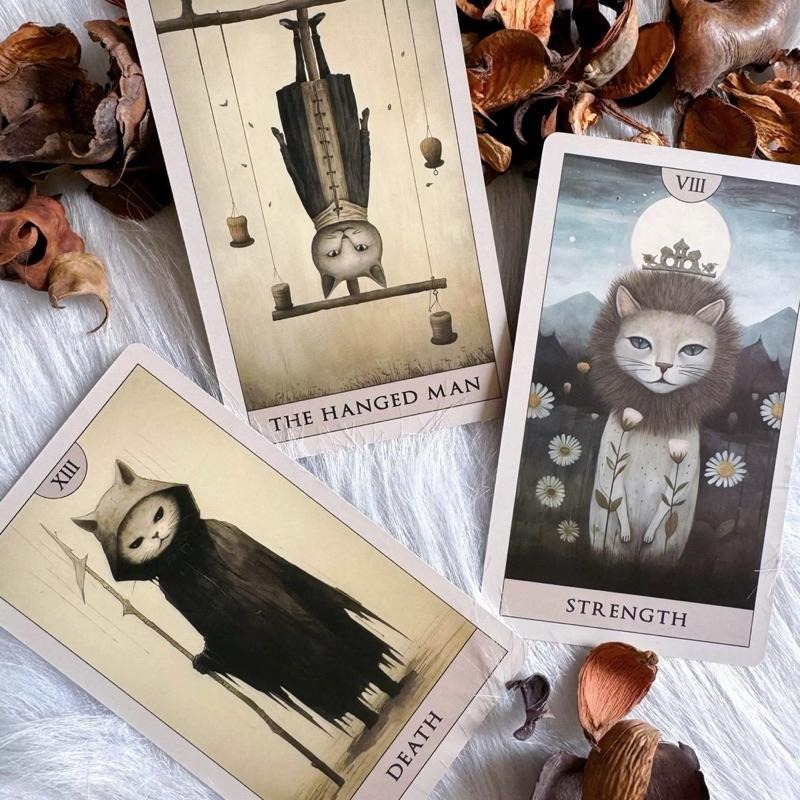 免運 預購❤️莉莉塔羅❤️正版 Cat Tarot 神秘貓塔羅牌 偉特 卡牌 占卜-細節圖2