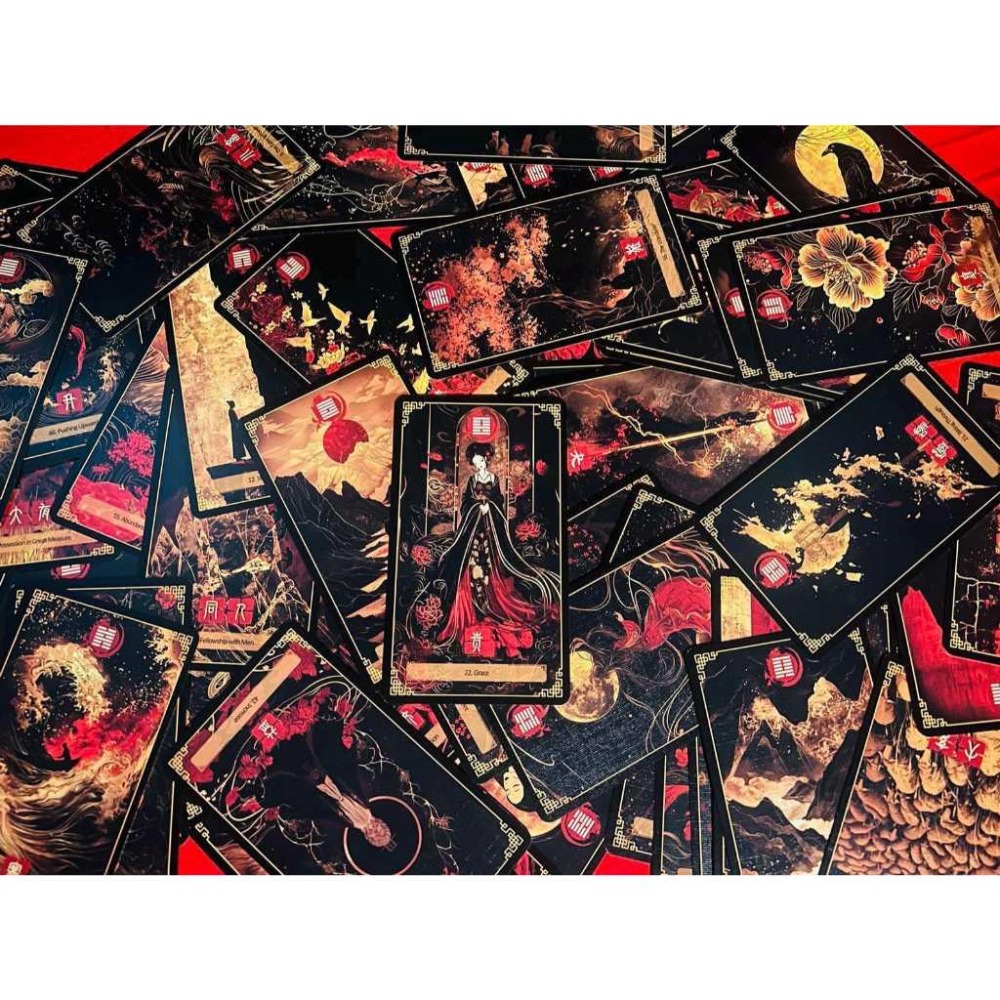 免運 現貨❤️莉莉塔羅❤️正版 易經I Ching Oracle Yin Edition 中國藝術 傳統六卦 算命 牌卡-細節圖2