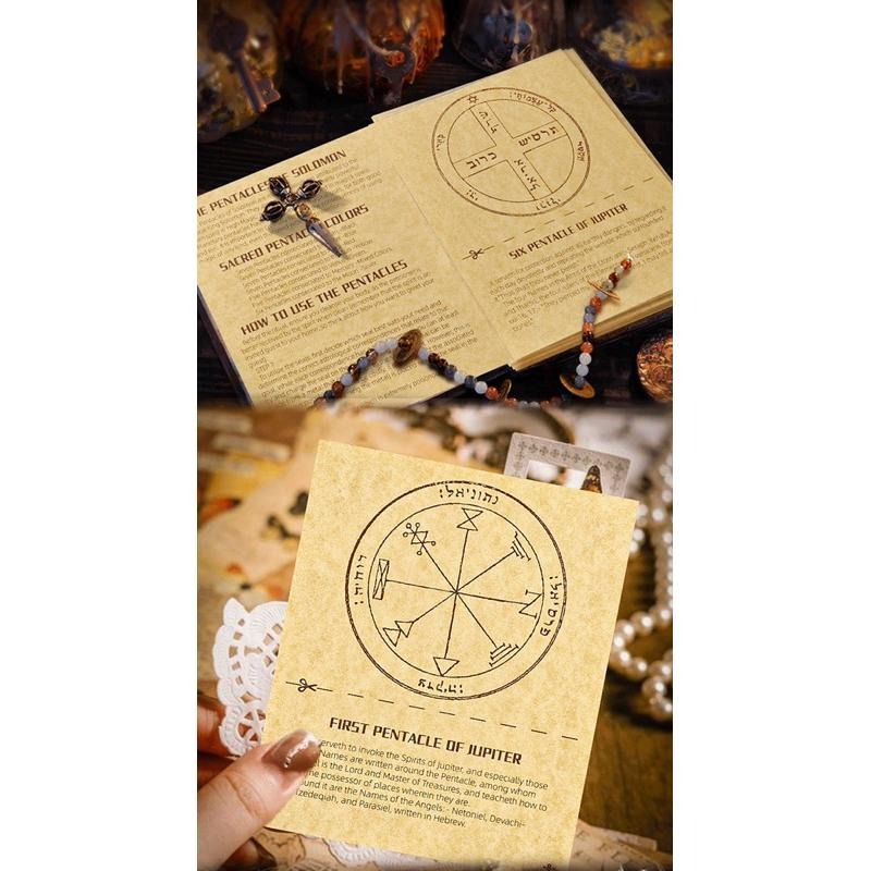 現貨❤️莉莉塔羅❤️所羅門王的44個星陣法符紋章便條紙 書寫紙 羊皮紙感 祝福 儀式 手繪 祭壇 神祕學 魔法陣-細節圖5