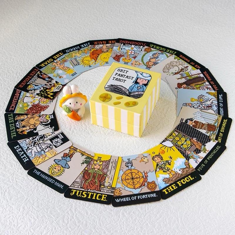 免運 ❤️莉莉塔羅❤️正版 8-Bit Fantasy Tarot 8位元像素塔羅牌卡 偉特 卡牌 占卜 口袋 迷你-細節圖5