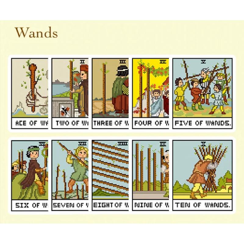 免運 ❤️莉莉塔羅❤️正版 8-Bit Fantasy Tarot 8位元像素塔羅牌卡 偉特 卡牌 占卜 口袋 迷你-細節圖6