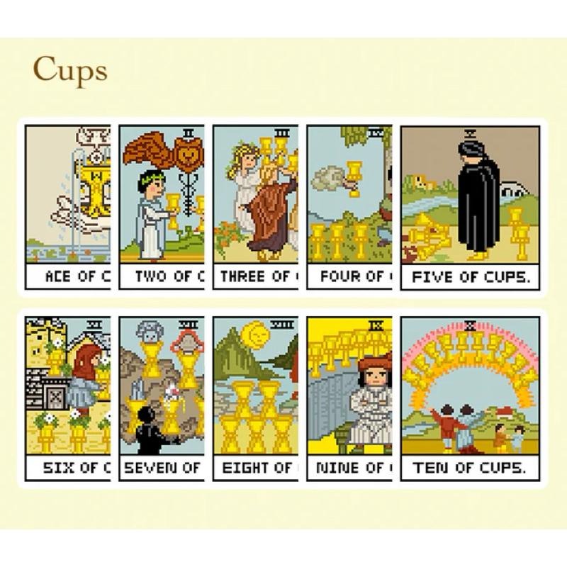 免運 ❤️莉莉塔羅❤️正版 8-Bit Fantasy Tarot 8位元像素塔羅牌卡 偉特 卡牌 占卜 口袋 迷你-細節圖7