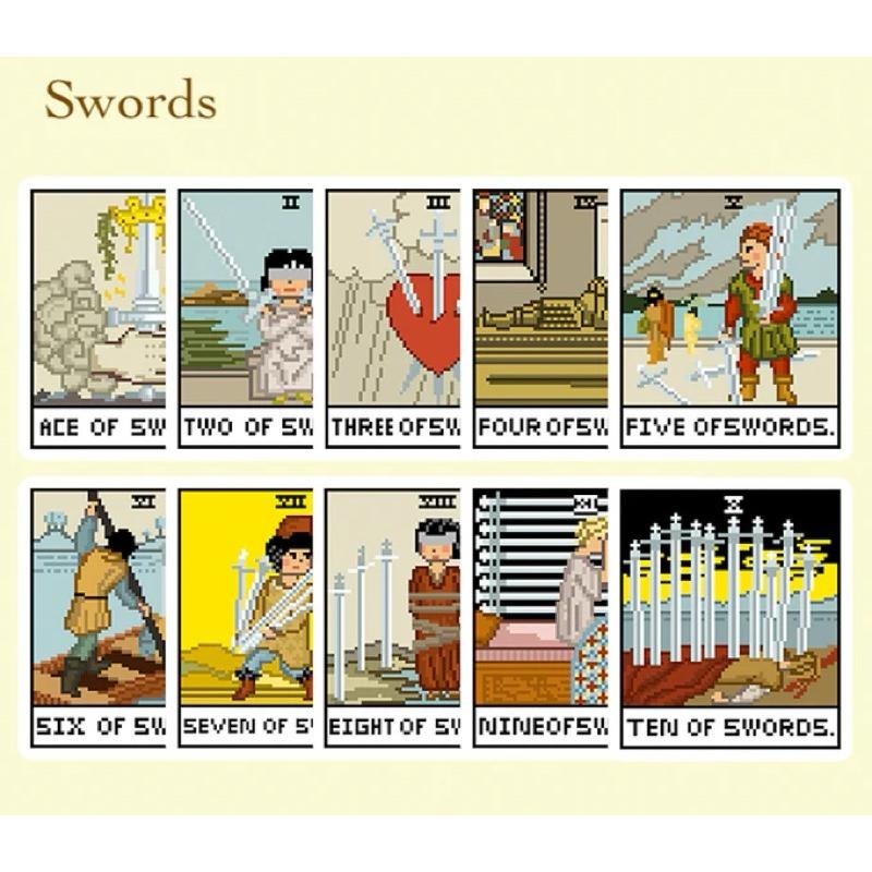 免運 ❤️莉莉塔羅❤️正版 8-Bit Fantasy Tarot 8位元像素塔羅牌卡 偉特 卡牌 占卜 口袋 迷你-細節圖8