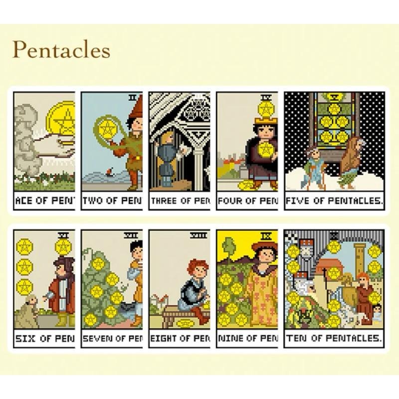免運 ❤️莉莉塔羅❤️正版 8-Bit Fantasy Tarot 8位元像素塔羅牌卡 偉特 卡牌 占卜 口袋 迷你-細節圖9