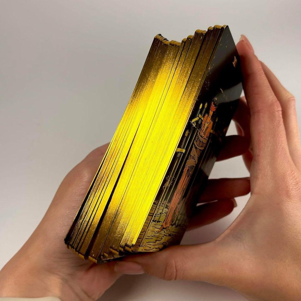 免運❤️莉莉塔羅❤️正版 私人發行 黑色金邊 復古老舊感塔羅牌卡 偉特 卡牌 占卜卡牌 初學者適用-細節圖6