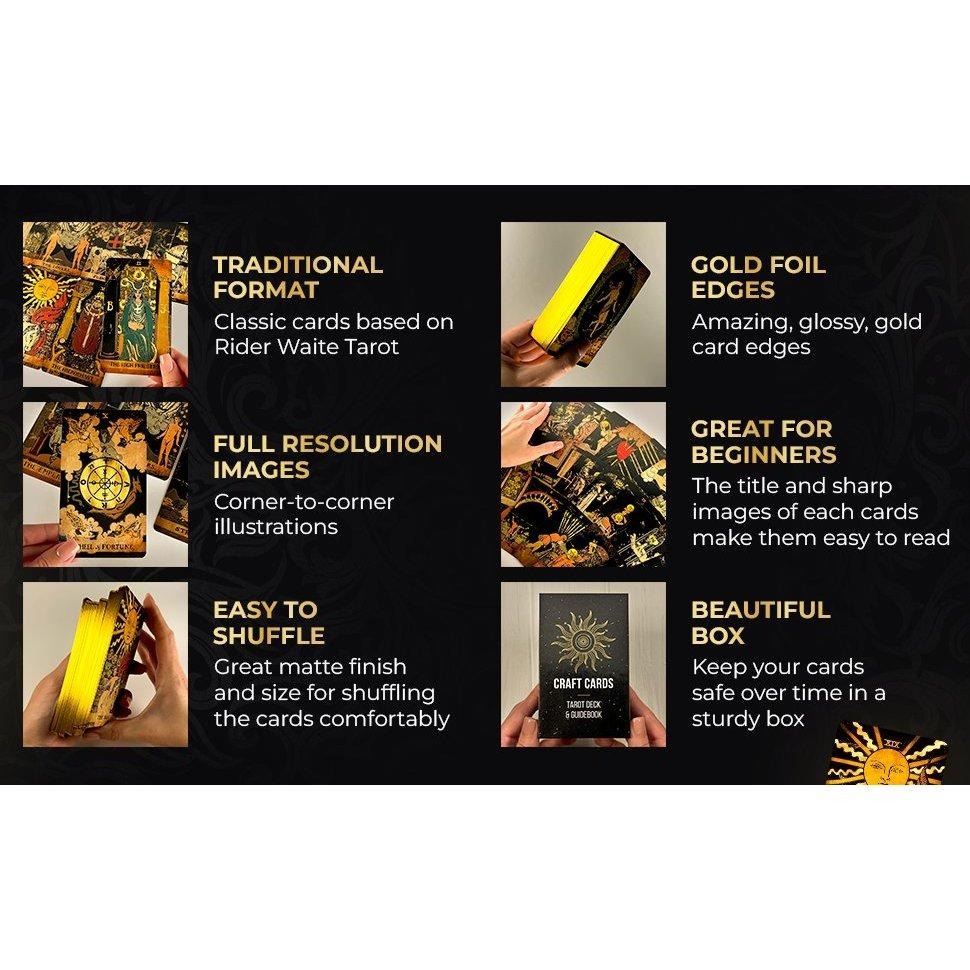 免運❤️莉莉塔羅❤️正版 私人發行 黑色金邊 復古老舊感塔羅牌卡 偉特 卡牌 占卜卡牌 初學者適用-細節圖8