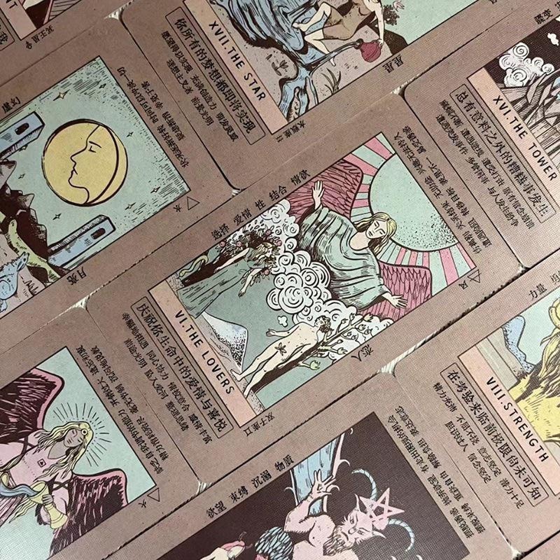 現貨❤️莉莉塔羅❤️正版 Oringinal Pink Tarot粉彩塔羅牌卡 偉特 卡牌 占卜卡牌 新手專用 粉紅色-細節圖4