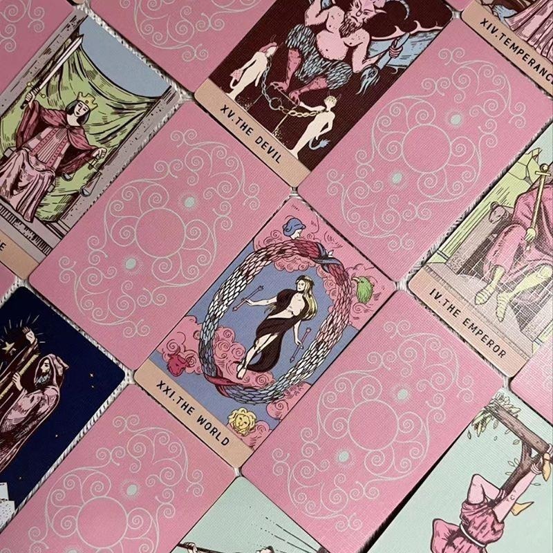 現貨❤️莉莉塔羅❤️正版 Oringinal Pink Tarot粉彩塔羅牌卡 偉特 卡牌 占卜卡牌 新手專用 粉紅色-細節圖6
