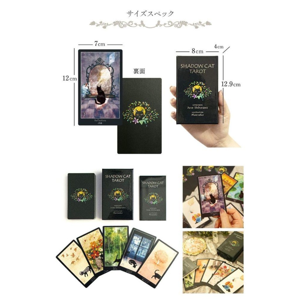 ❤️莉莉塔羅❤️正版 日本 神諭卡 Shadow Cat Tarot 黑貓占卜卡 影貓塔羅牌 偉特 卡牌 占卜卡牌-細節圖5